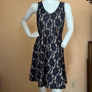 NWOT Navy Lace Floral Dress with Lining